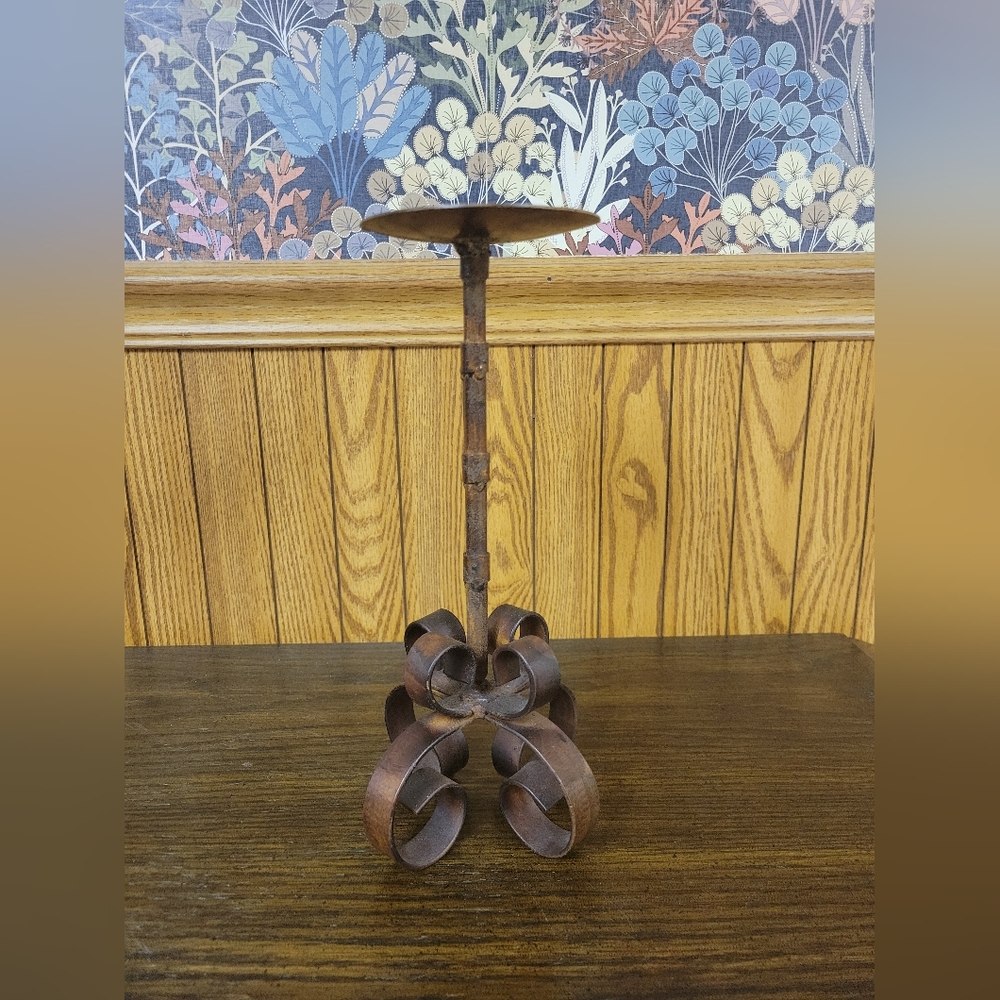 Rustic Brown Iron Candle Holder